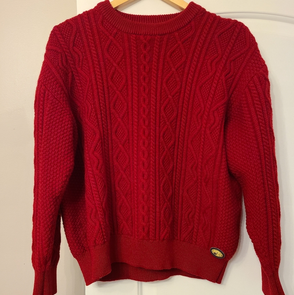 Saint James Red Knit Wool Sweater